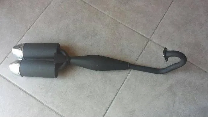 Marmitta doppio scarico originale per mini moto ad aria 49cc
