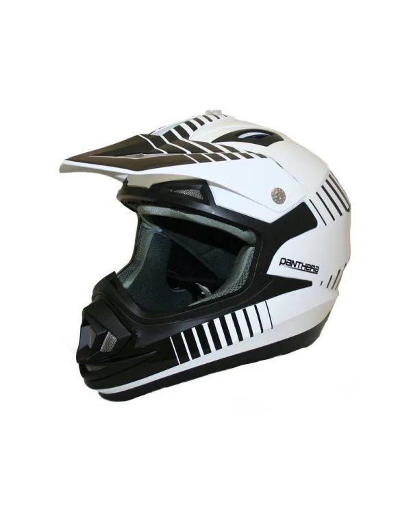 Casco cross panthera x1 bianco