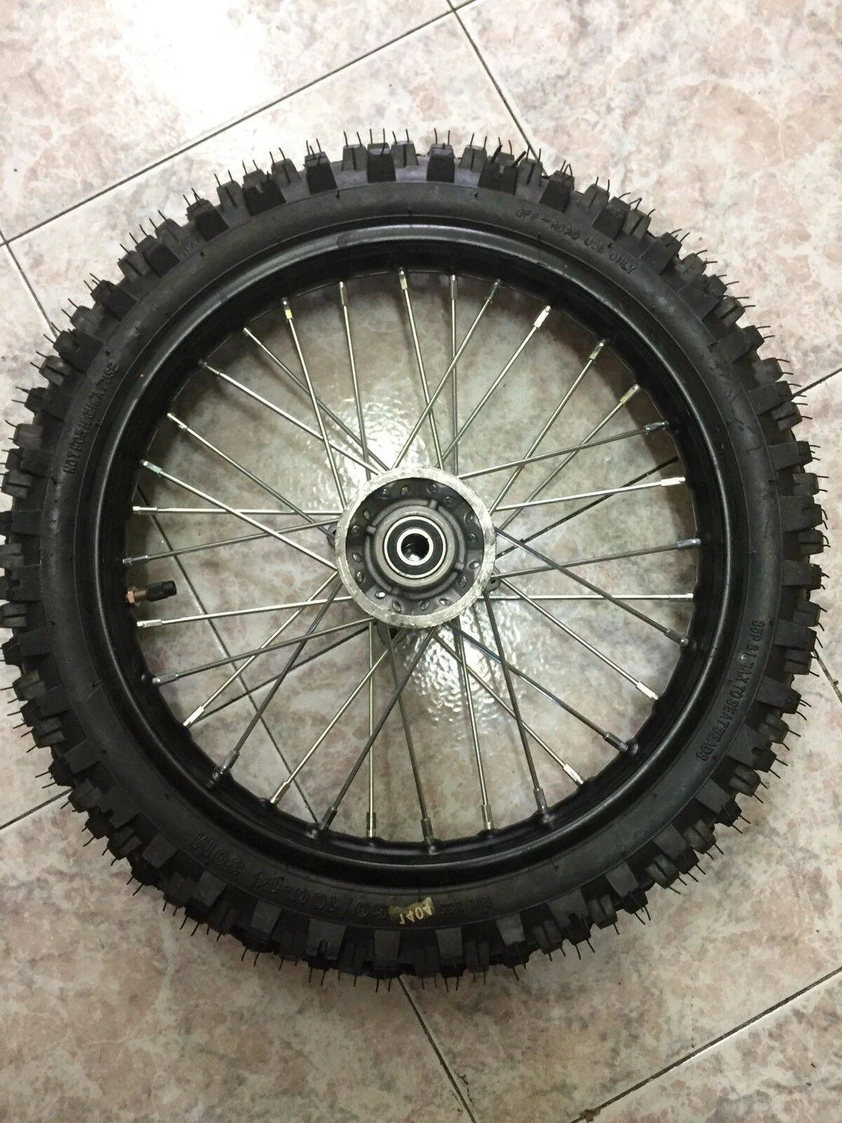 Ruota cerchio anteriore cross 14″ mozzo sdg 12mm, foto 2
