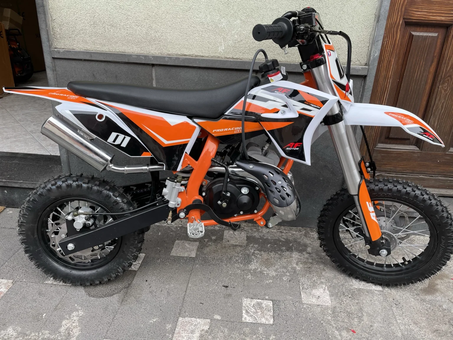 Mini cross 50cc 2T ruota 14″ 12″ avviamento a pedale, carburatore 18, foto 14