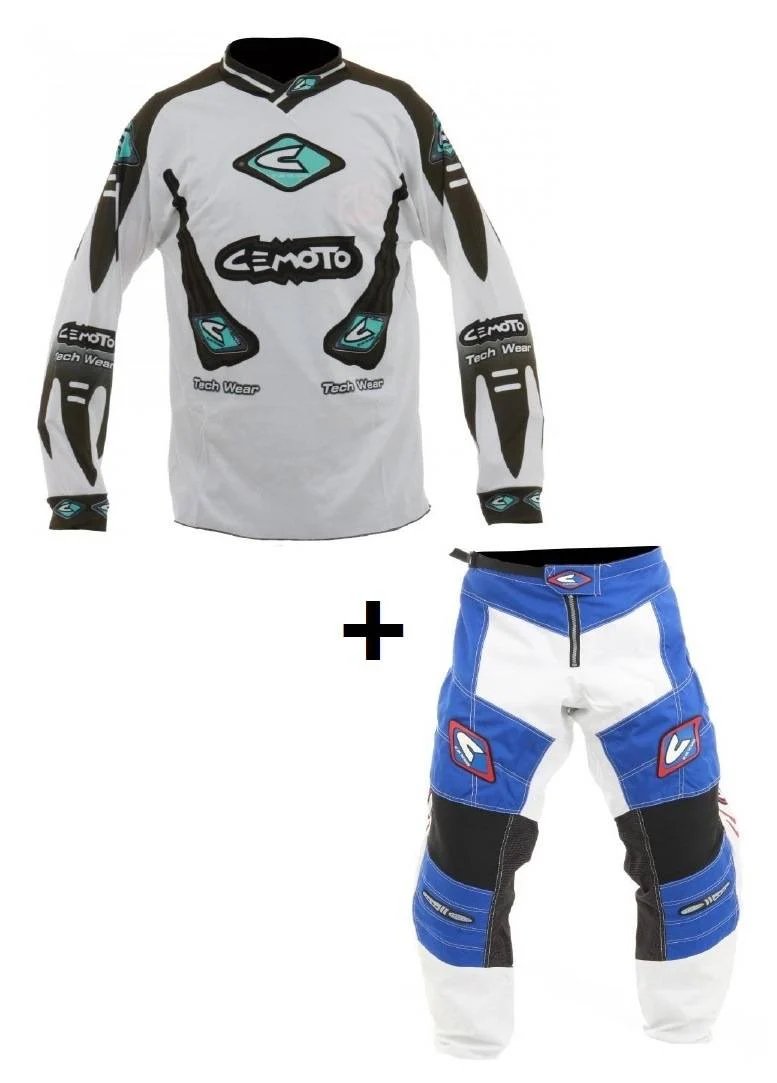 Completo di maglia + pantalone cemoto race 07 x cross enduro quad