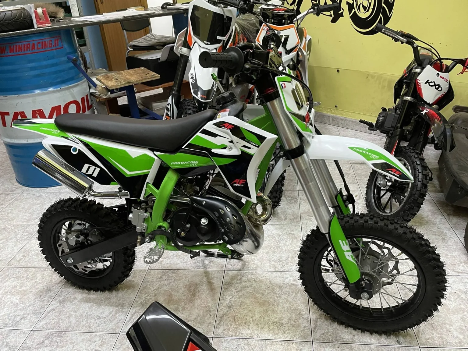 Mini cross 50cc 2T ruota 14″ 12″ avviamento a pedale, carburatore 18, foto 6