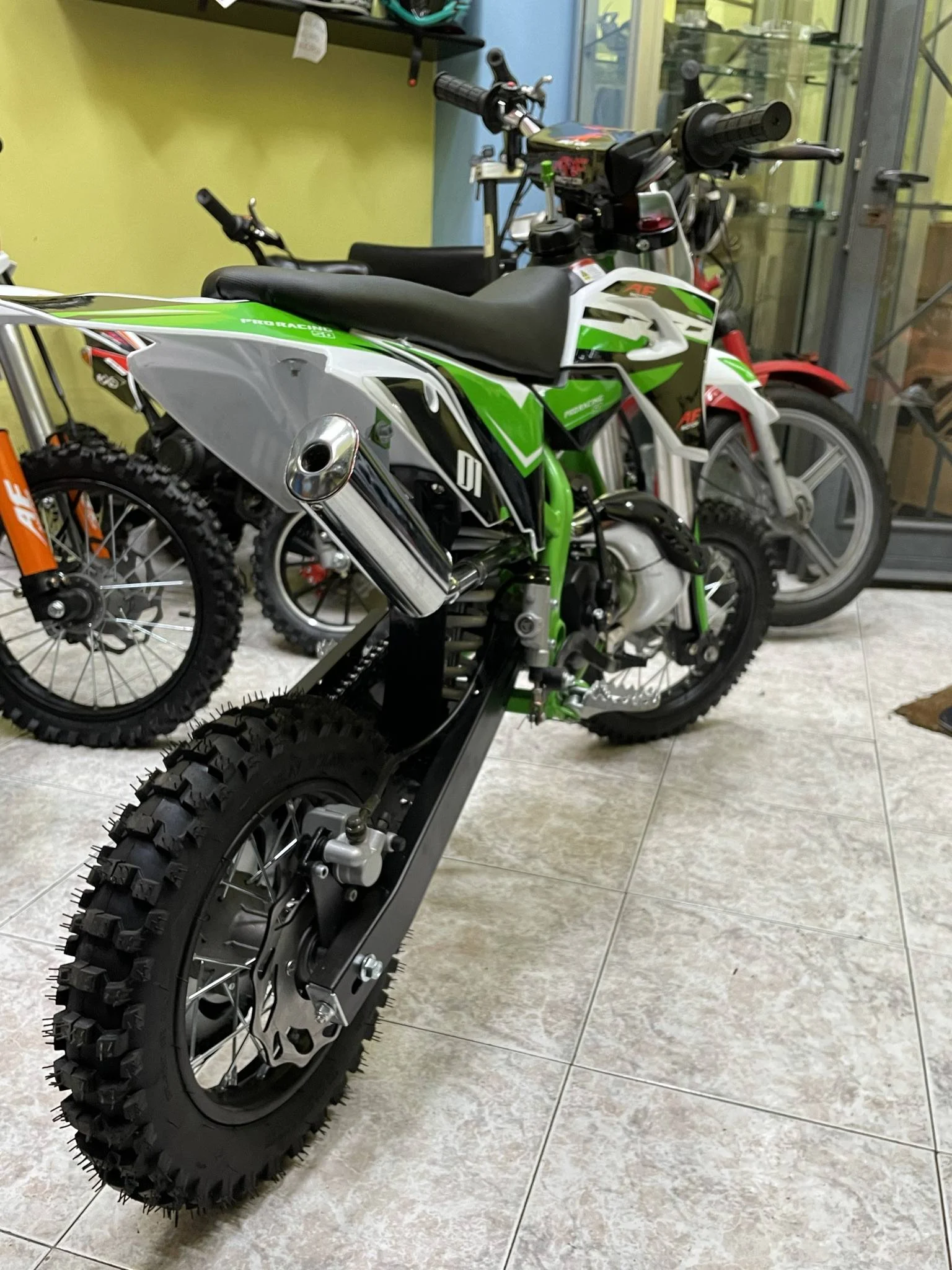 Mini cross 50cc 2T ruota 14″ 12″ avviamento a pedale, carburatore 18, foto 4