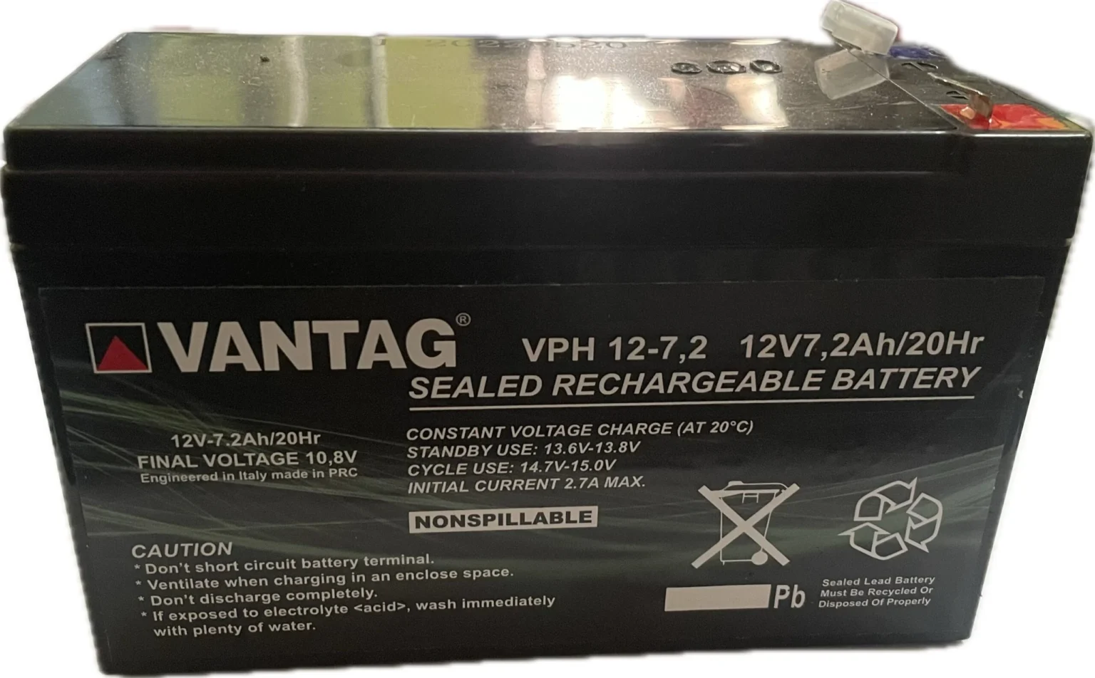 10 batterie vantag agm ciclica vph 12V 7, 2 ah/20hr spedizione gratis, foto 2