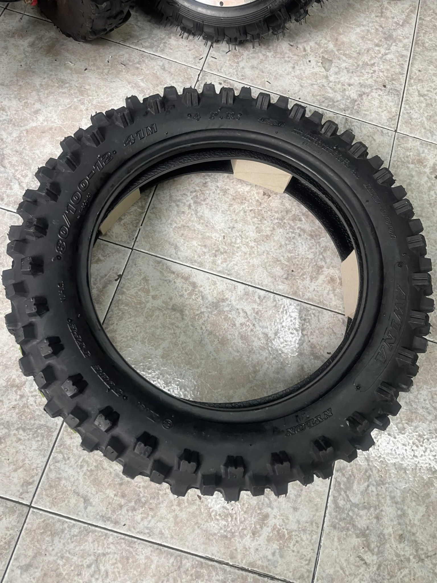 Coppia treno gomme cross awina 60/100-14 e 80/100-12, foto 5