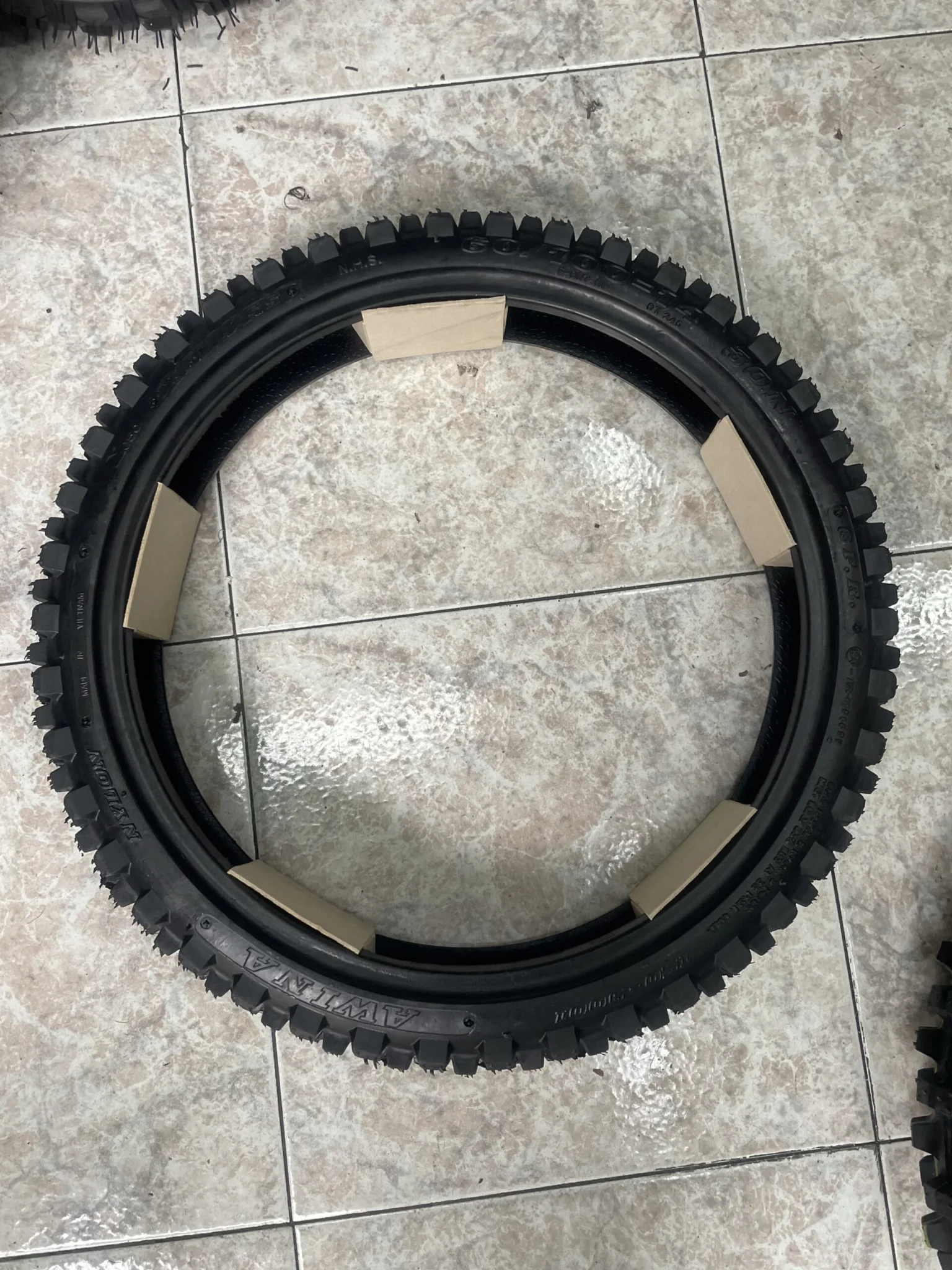 Coppia treno gomme cross awina 60/100-14 e 80/100-12, foto 6