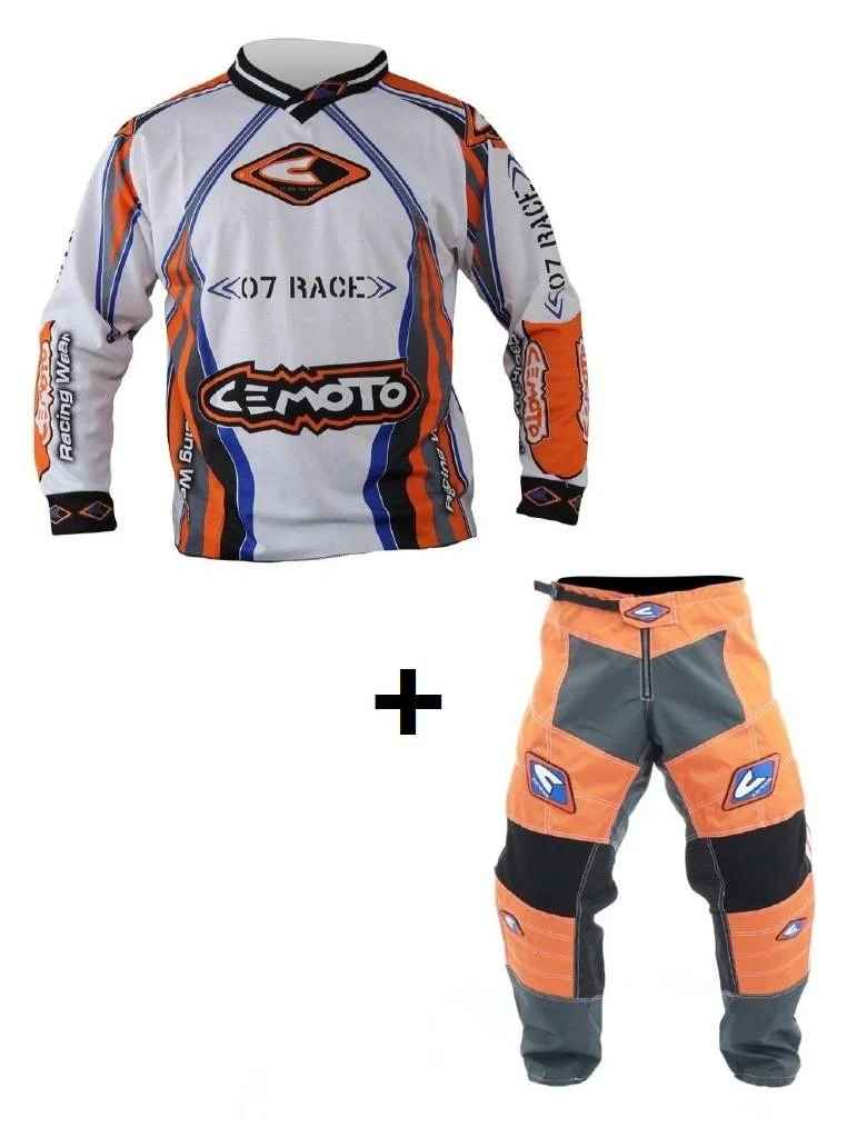 Completo di maglia + pantalone cemoto race 07 x cross enduro quad