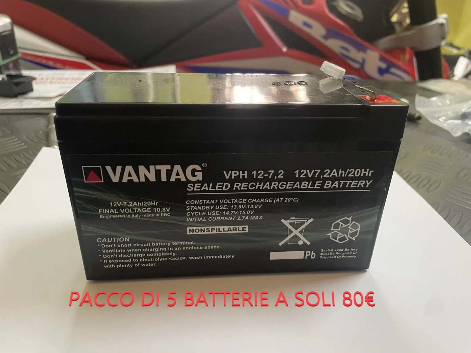 5 batterie vantag agm ciclica vph 12V 7, 2 ah/20hr spedizione gratis