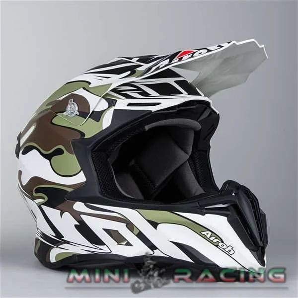 Casco cross enduro Airoh Twist mimetic bianco opaco, foto 2
