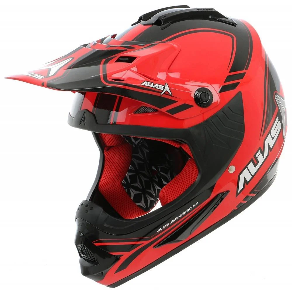 Casco alias f22 colore rosso/nero