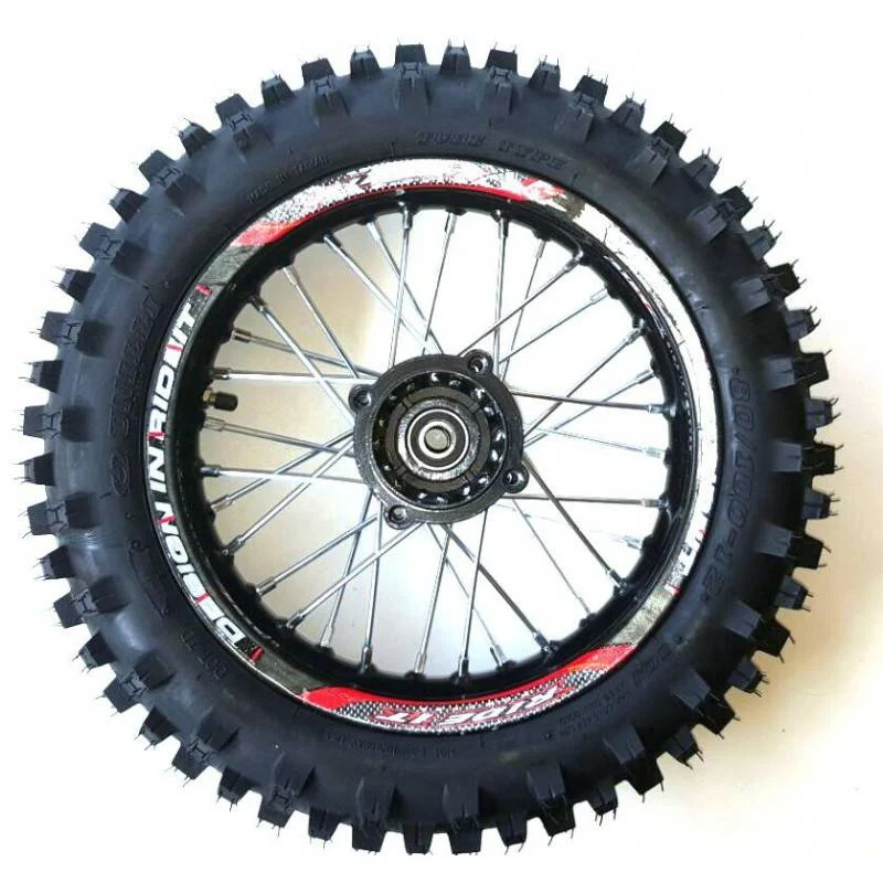 Ruota completa posteriore cross 12″ mozzo sdg 15mm raggi 3mm