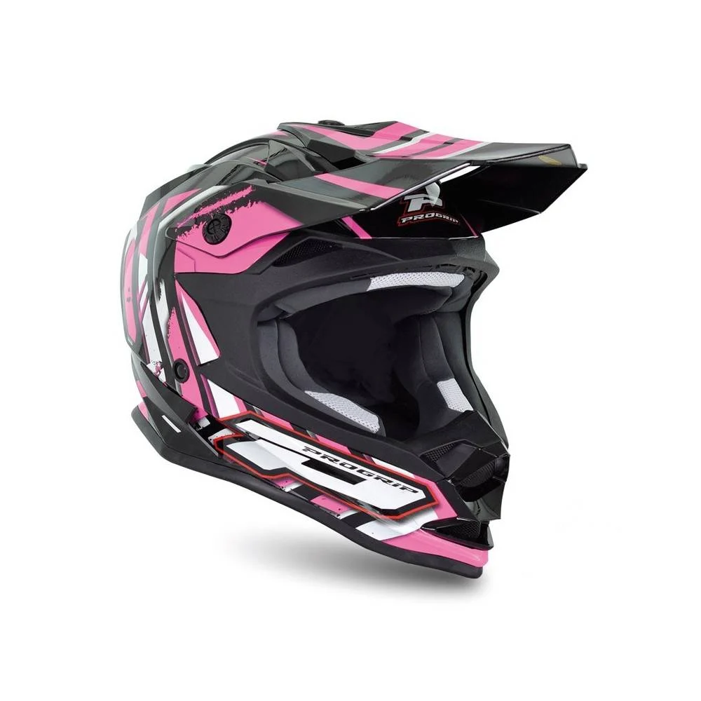 Casco progrip 3191 cross enduro fuxia